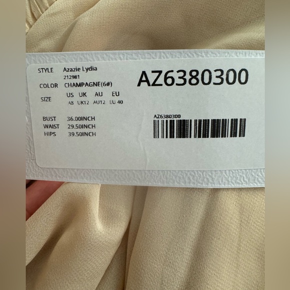 Azazie Lydia size A8 Champagne color - Picture 3 of 7